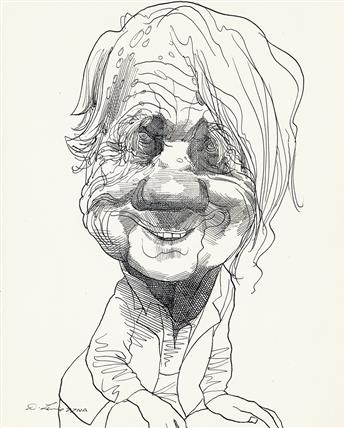 (CARICATURE)  DAVID LEVINE. Group of 4 Author Caricatures.